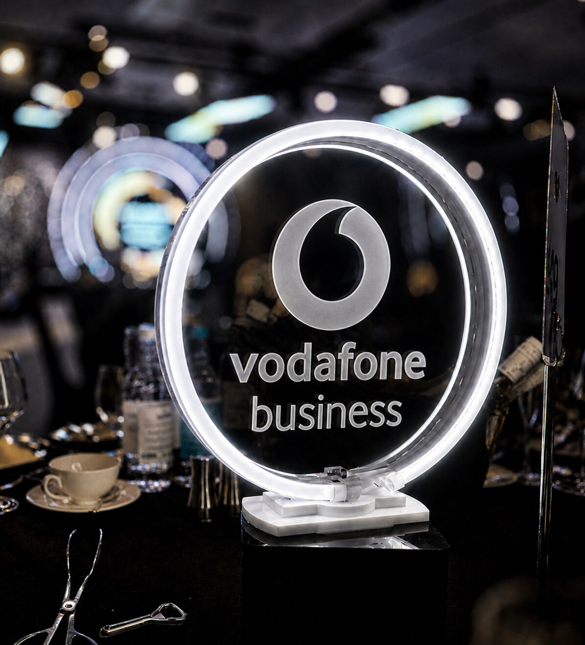 Vodafone Business illuminated table centrepiece