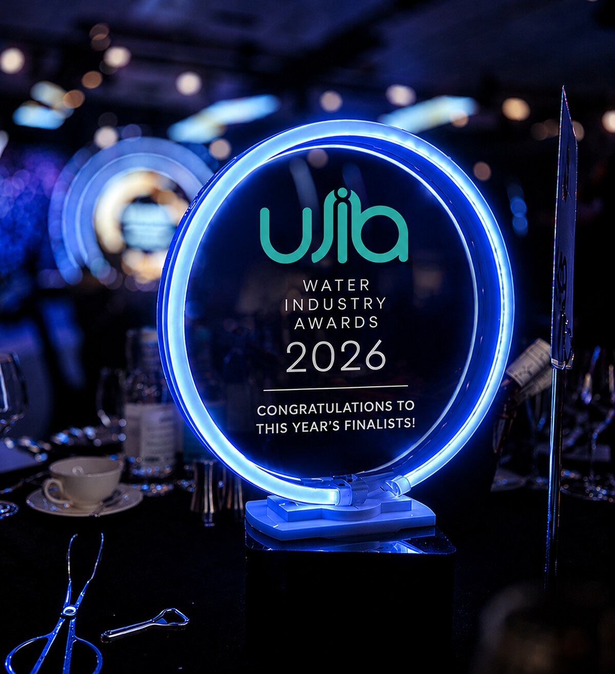Water Industry Awards 2026 illuminated trophy centrepiece